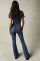 Jayde Flare Jumpsuit in Sunburst Blue