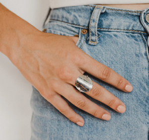 Katie Circle Shield Ring in Gold