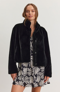 Sheena Lux Faux Fur Jacket in Black