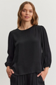 Esme Satin Blouse in Black