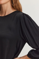 Esme Satin Blouse in Black