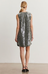 Katherine Sequin Dress in Gunmetal