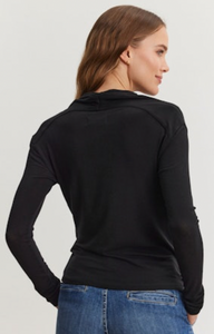 Patty Scoop Neck Long Sleeve in Black