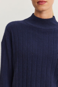 Simone High Neck Sweater in Navy