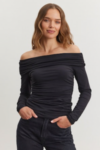 Regina Off Shoulder Long Sleeve in Black