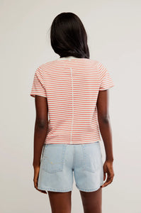 Everyday Stripe Tee in Red Ivory Combo