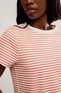 Everyday Stripe Tee in Red Ivory Combo