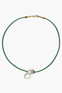 Na Pali Leather Necklace Green Mix