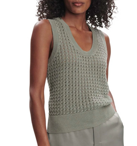Ferns Open Knit Tank Shadow