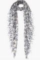 Cashmere and Silk Scarf Estate Blue Floral