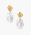EG-5486 Gold Hibiscus Pearl Drop Earrings