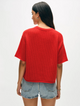 Cashmere Waffle Mesh Tee French Red