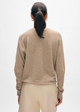 Cashmere Featherweight Vneck Taupe Heather