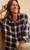 Eileen Relaxed Button Up Shirt White, Navy, Red Plaid