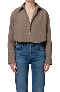 Ana Cropped Shirt Heritage Plaid