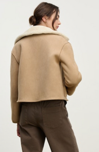 Amara Reversible Sand Sherpa Jacket