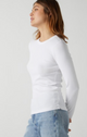 Camino White L/S Crew Top