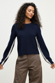 Savannah Navy/Light Grey L/S Crew