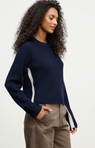 Savannah Navy/Light Grey L/S Crew