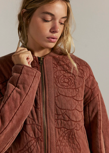 Rose Zip Up Sweatshirt Cinnamon Stick