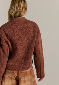 Rose Zip Up Sweatshirt Cinnamon Stick