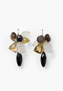 EG-5896 Multi Onyx Cluster Earrings