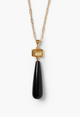 NG-15273 Black Agate and Citrine Necklace
