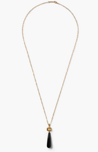 NG-15273 Black Agate and Citrine Necklace