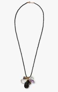 NG-15423 Black Spinel Mix Necklace