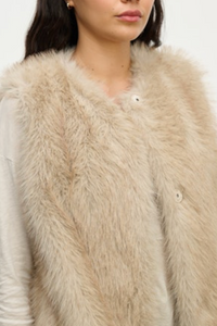 Anastasia Fur Vest Taupe