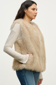 Anastasia Fur Vest Taupe