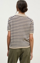 Yael Striped S/S Polo Oatmeal Navy