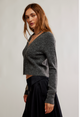 School Girl Cardi Charcoal Heather