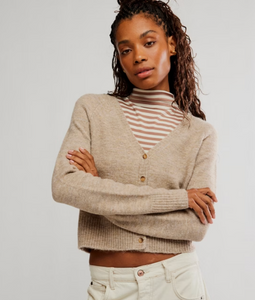 School Girl Cardi Feather Grey Melange