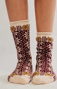 Nearly Nordic Socks Burgundy