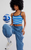 All Clear Striped Cami Light Cobalt