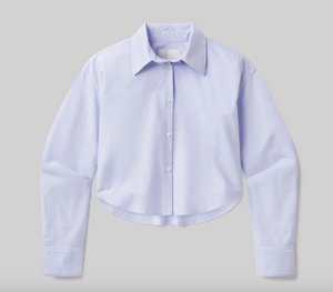 Ana Cropped Shirt Blue