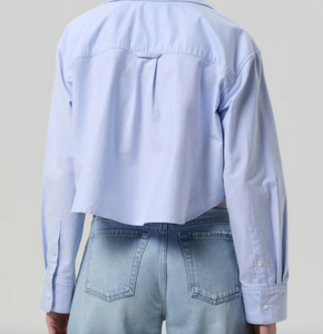 Ana Cropped Shirt Blue