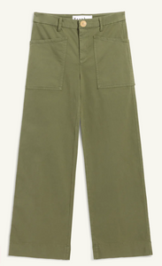 Limerick Wide Leg Utility Pant Olive