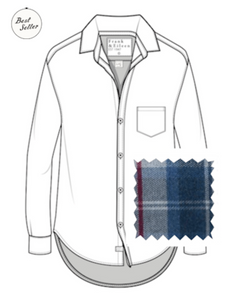 Eileen Relaxed Button Up Grey Red Plaid