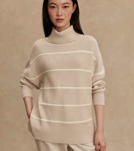 Hamish Stitch Knit Sweater Silver Birch