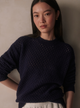 Grady Boucle Knit Sweater Evening Blue