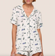 Gisele Printed TENCEL™ Modal Relaxed Short PJ Set Ski Chalet Ivory Pine