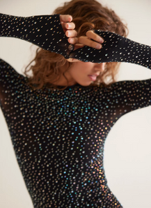 Night Sky Long Sleeve Top Black