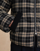 Bryony Short Puffer Jacket Navy Check
