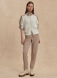 Garcia 2 Tone Zip Through Sweat Ivory Marl/Taupe Marl
