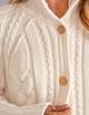 Mini Cotswolds Cropped Cable Knit Cardigan Ivory
