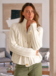 Mini Cotswolds Cropped Cable Knit Cardigan Ivory