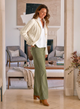 Mini Cotswolds Cropped Cable Knit Cardigan Ivory