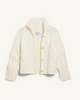 Mini Cotswolds Cropped Cable Knit Cardigan Ivory
